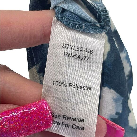 Cabi Avery Tunic Top Size XS Sheer Button Front Sleeveless Blouse Blue #416 Cute - Picture 7 of 7